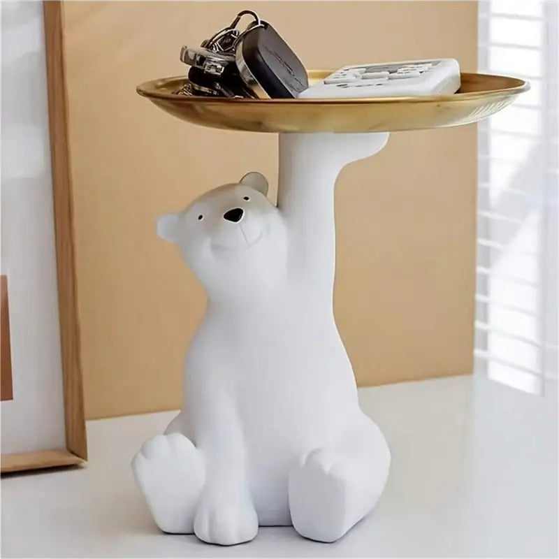 Boho Striped Polar Bear Resin Storage Tray