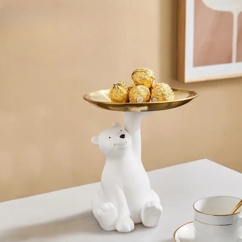 Boho Striped Polar Bear Resin Storage Tray
