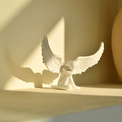 Exquisite Angel Wings Figurine Elegant European Style Tabletop Ornament