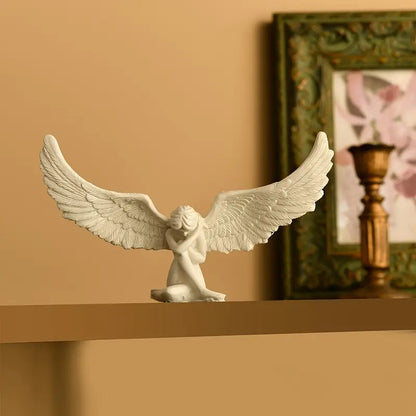 Exquisite Angel Wings Figurine Elegant European Style Tabletop Ornament