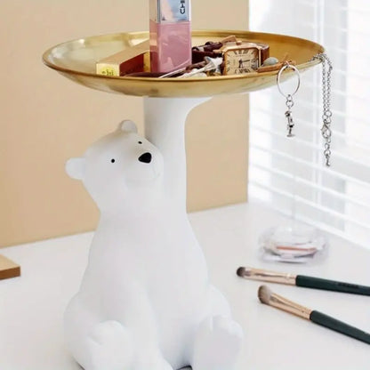 Boho Striped Polar Bear Resin Storage Tray