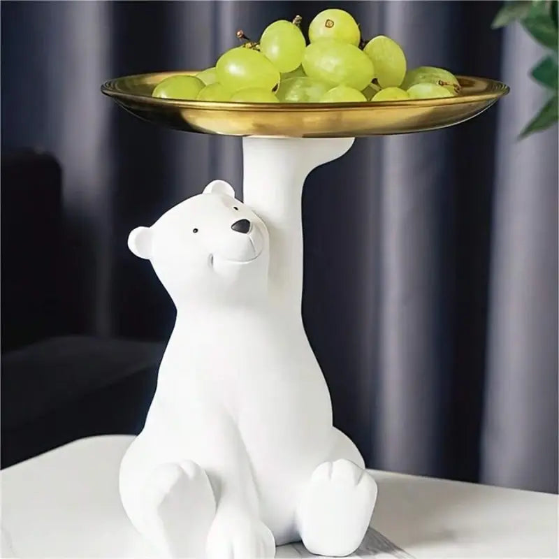 Boho Striped Polar Bear Resin Storage Tray
