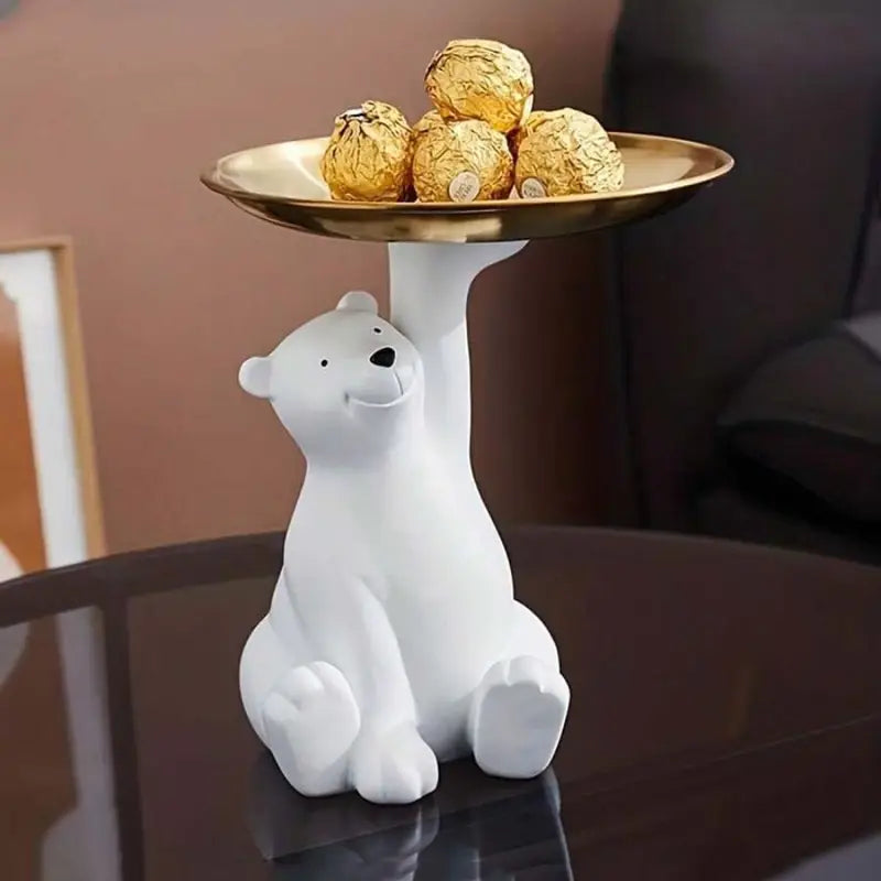 Boho Striped Polar Bear Resin Storage Tray