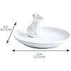 Adorable White Dog Ring Holder Spotted Dog Ceramic Jewelry Tray Dalmatians Porcelain Trinket Dish for Wedding Engagement