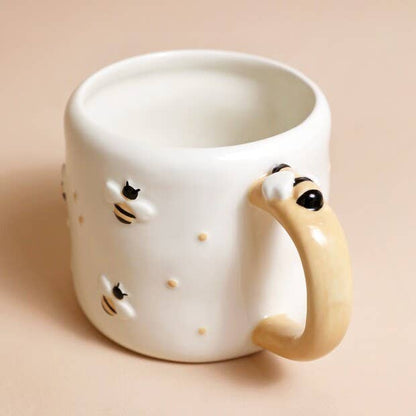Textured Ceramic Bee Mug