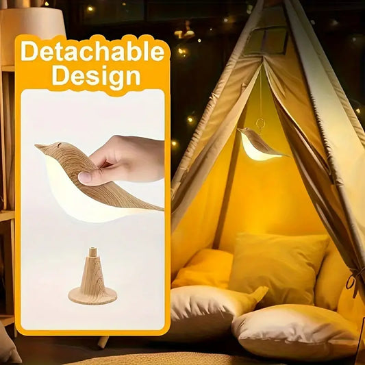 Cordless Bird Lamp Rechargeable Bedside Table Lamp with Touch Sensor & 3-Color Dimmer