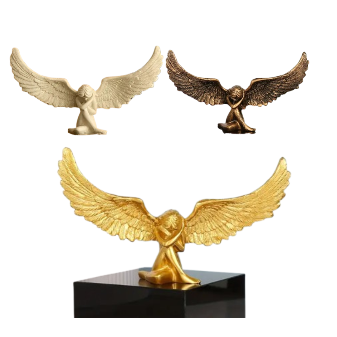 Exquisite Angel Wings Figurine Elegant European Style Tabletop Ornament