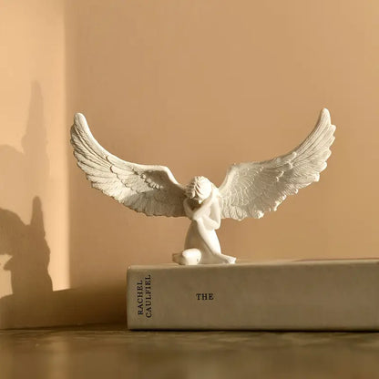 Exquisite Angel Wings Figurine Elegant European Style Tabletop Ornament