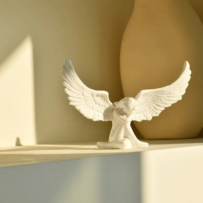 Exquisite Angel Wings Figurine Elegant European Style Tabletop Ornament